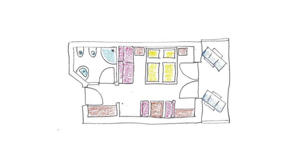 Stanza matrimoniale Arnika - Piantina